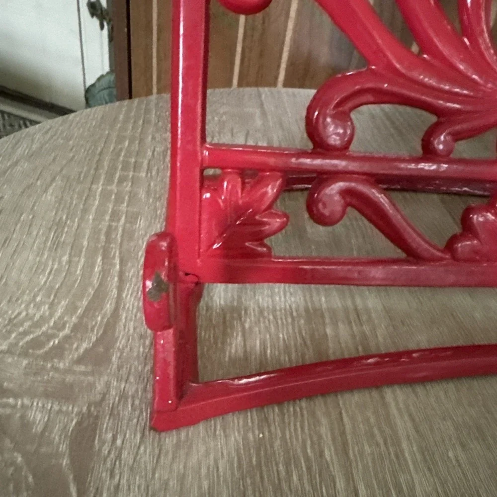 Red Enamel Cast Iron Cookbook Holder 11